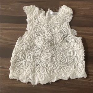 Zara white lace crop top